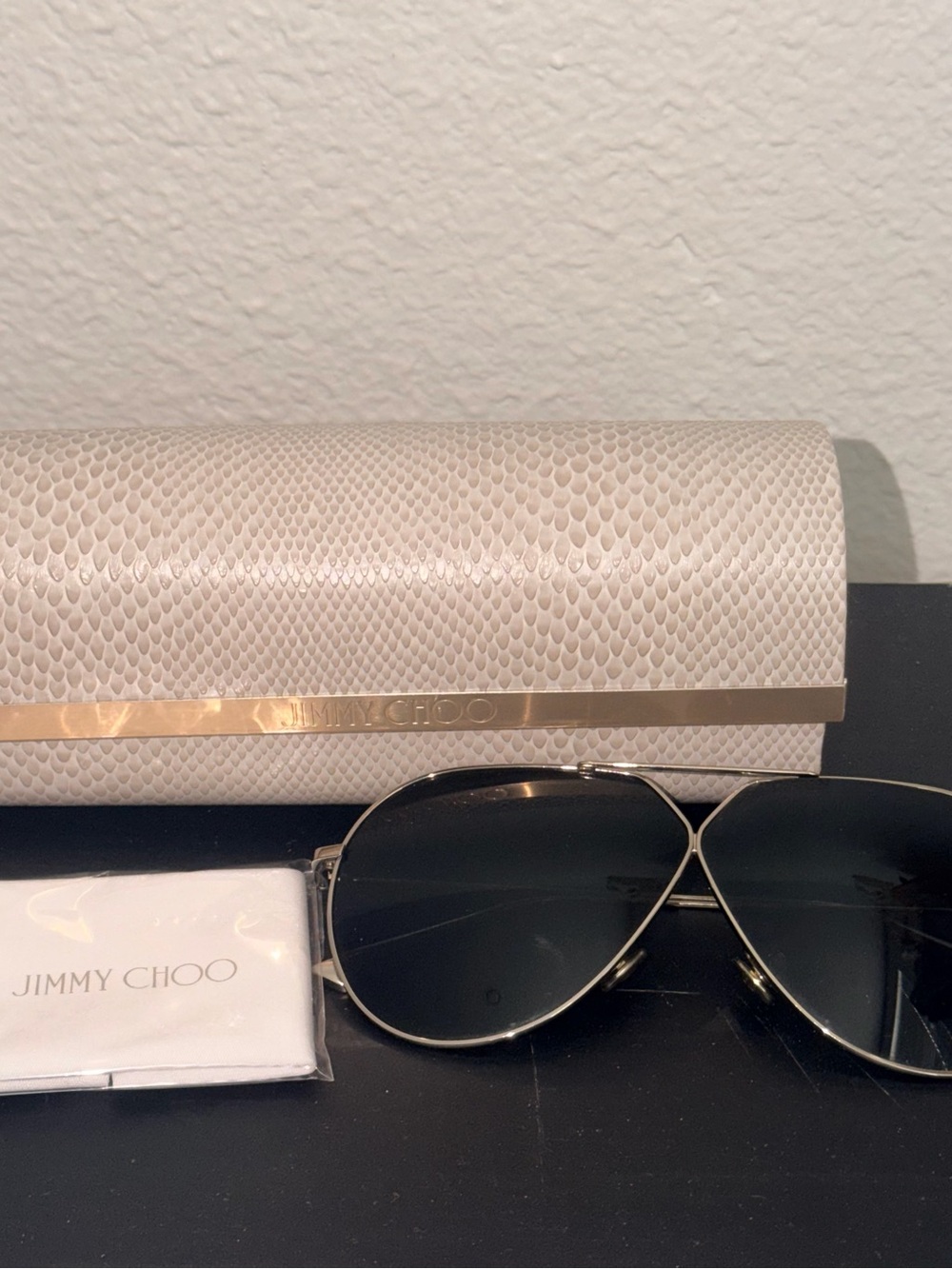 Dior Stellier Silver Frame Black Lens Aviator Sunglasses